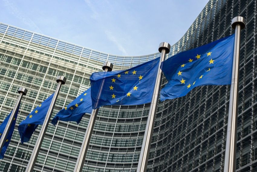 European flags parliament