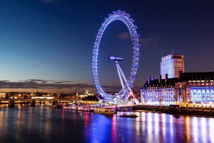 London Eye skyline South Bank